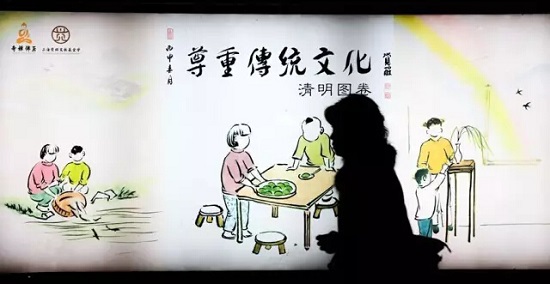 上海手繪公益地鐵廣告,帶來(lái)佛門的問(wèn)候