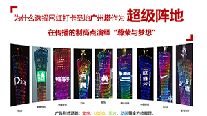 廣州塔廣告價格？廣州塔燈光秀廣告覆蓋客流？廣州塔LED廣告報價是多少？