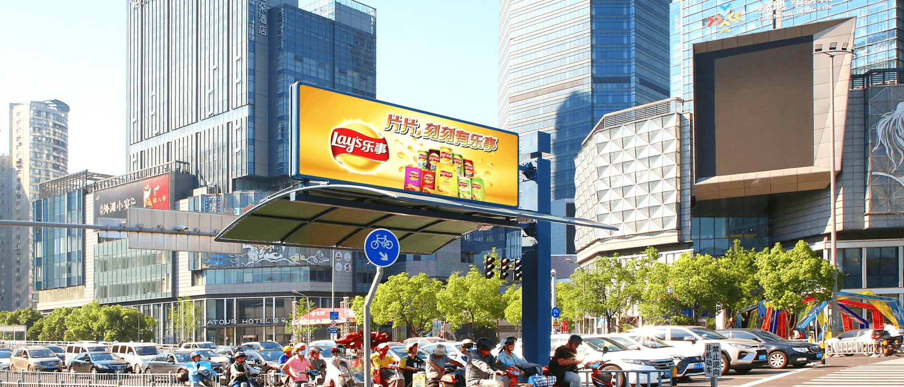 寧波十字路口遮陽棚大牌廣告價格收費？寧波路口戶外大牌廣告牌